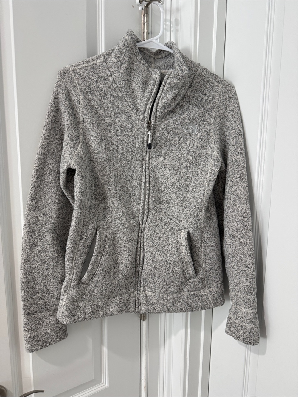 Women's North Face Grey Full-Zip Heathered Jacket (fleece lined)